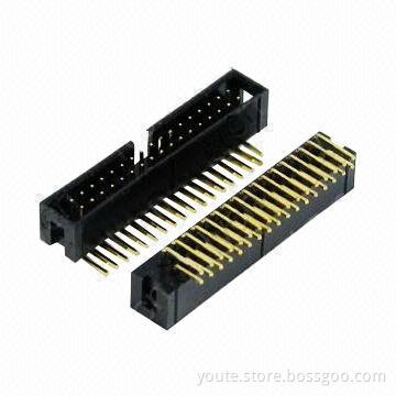2.54 Box Header Connector, 90 Degrees 2 x 4P H=9.0 DIP3.0 PBT G/F Reel Packing